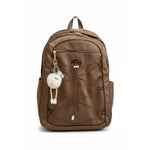 Mochila Fashion Urbana Impermeable con Llavero Pompón y Compartimento para Laptop