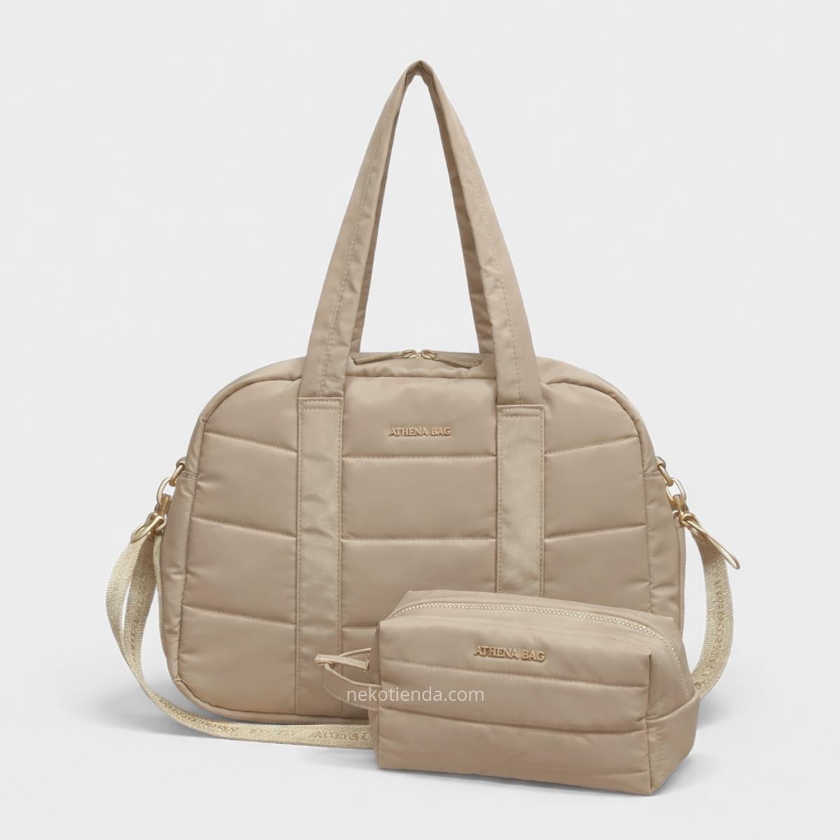 Bolso puffer con neceser
