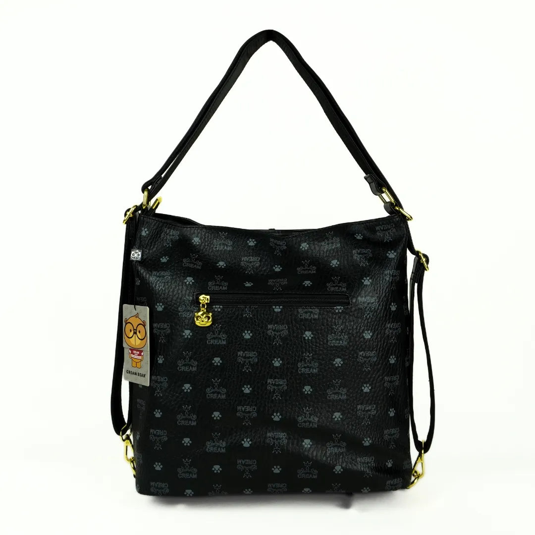 Bolso mochila ecocuero Cream Bear 3 en 1