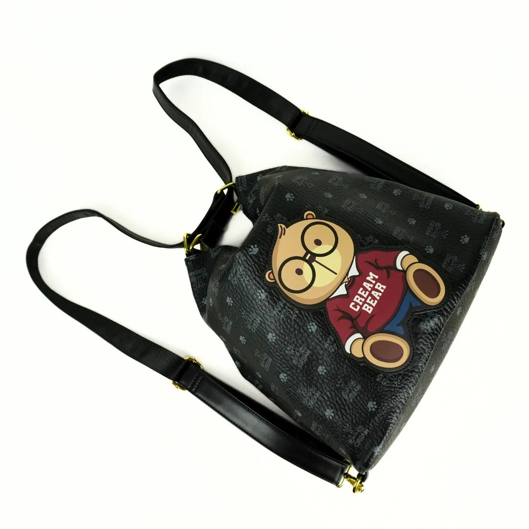 Bolso mochila ecocuero Cream Bear 3 en 1