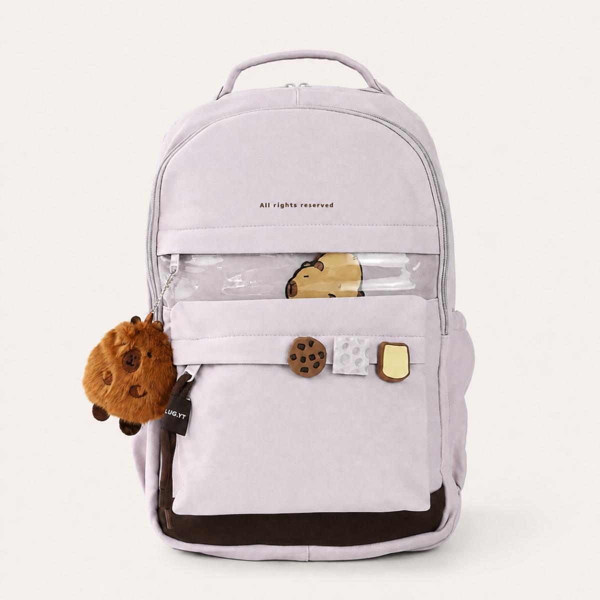 Mochila escolar Mar con bolsillo transparente