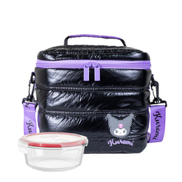 Lonchera Pyrex Kuromi Termica Negro + Taper 400ml