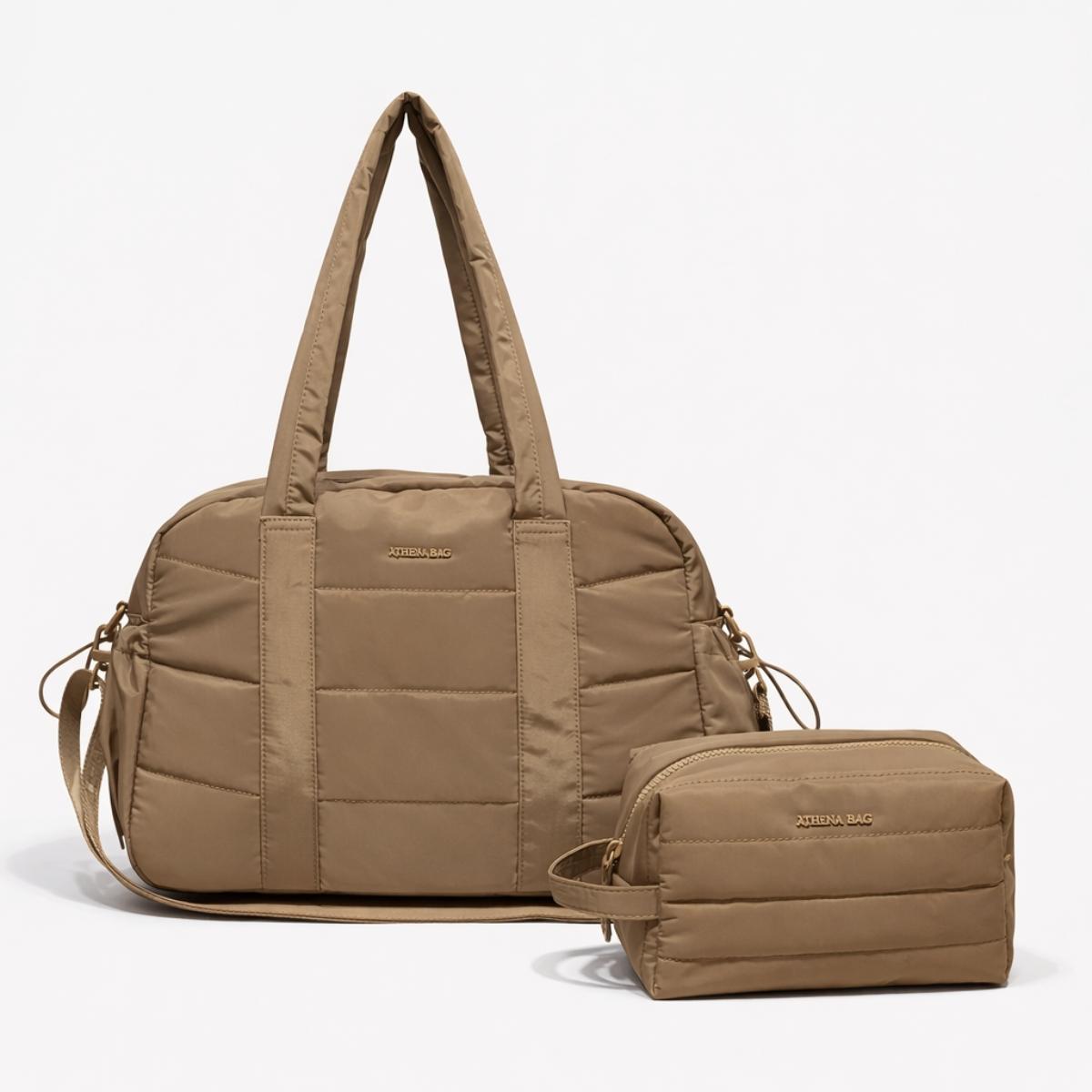 Bolso puffer con neceser