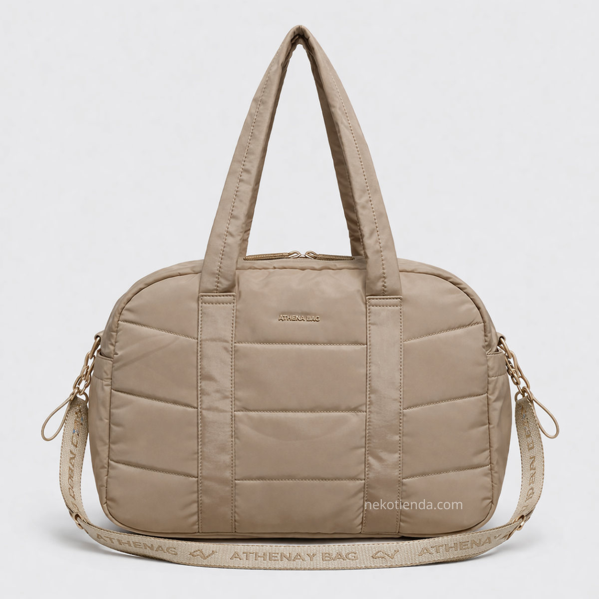 Bolso puffer con neceser