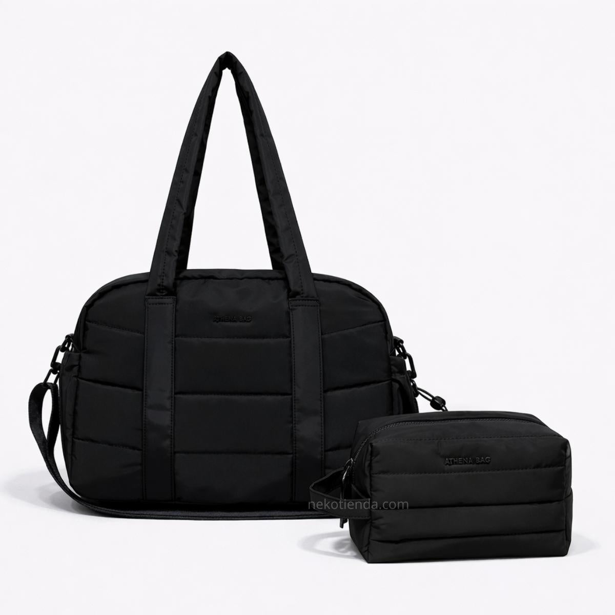 Bolso puffer con neceser