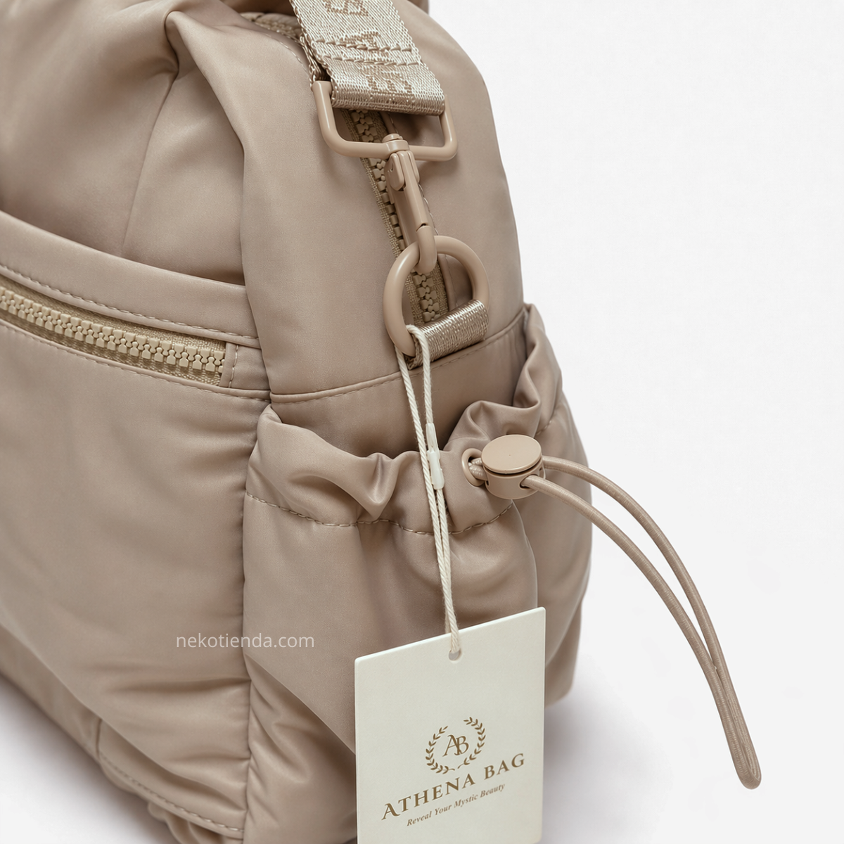 Bolso puffer con neceser