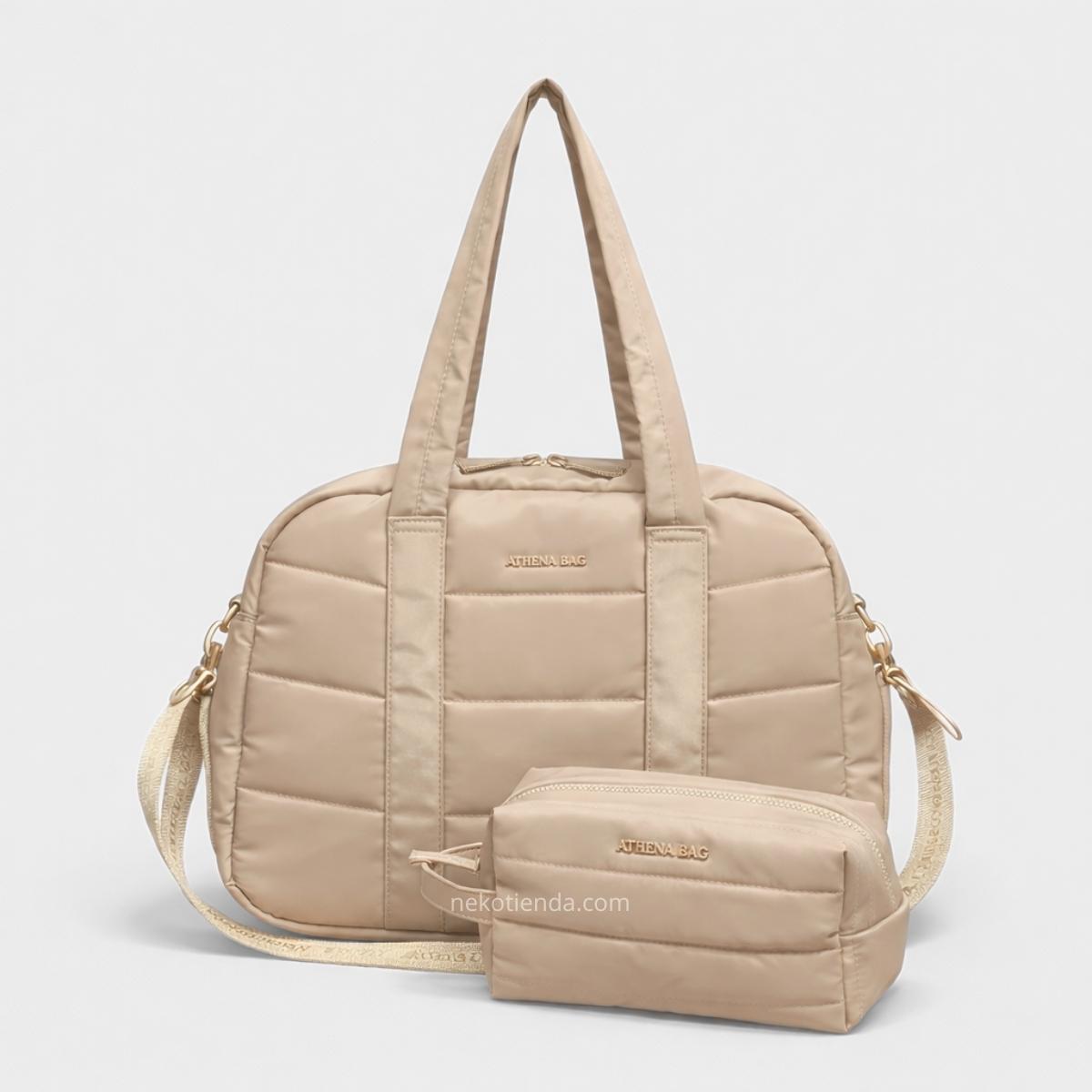 Bolso puffer con neceser