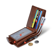 Billetera de cuero para hombre - café claro