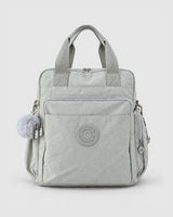 Bolso mochila 3 en 1 de tela nylon con textura de tela mojada, estructurada. Con espacio para laptop de 15.6" 