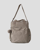 Bolso mochila 3 en 1 de tela nylon con textura de tela mojada, estructurada. Con espacio para laptop de 15.6" 