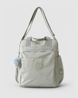 Bolso mochila 3 en 1 de tela nylon con textura de tela mojada, estructurada. Con espacio para laptop de 15.6" 