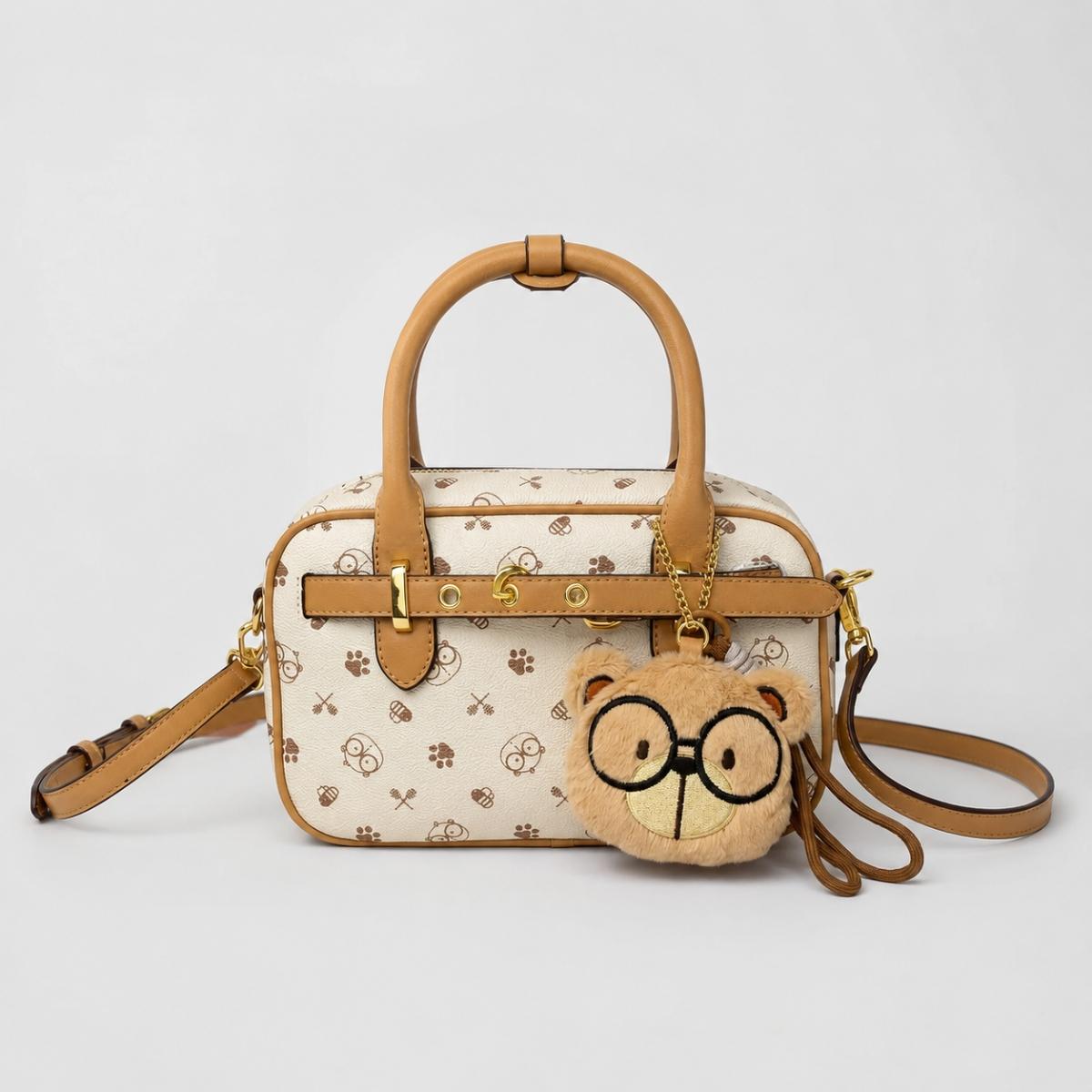 Cream Bear morral crossbody