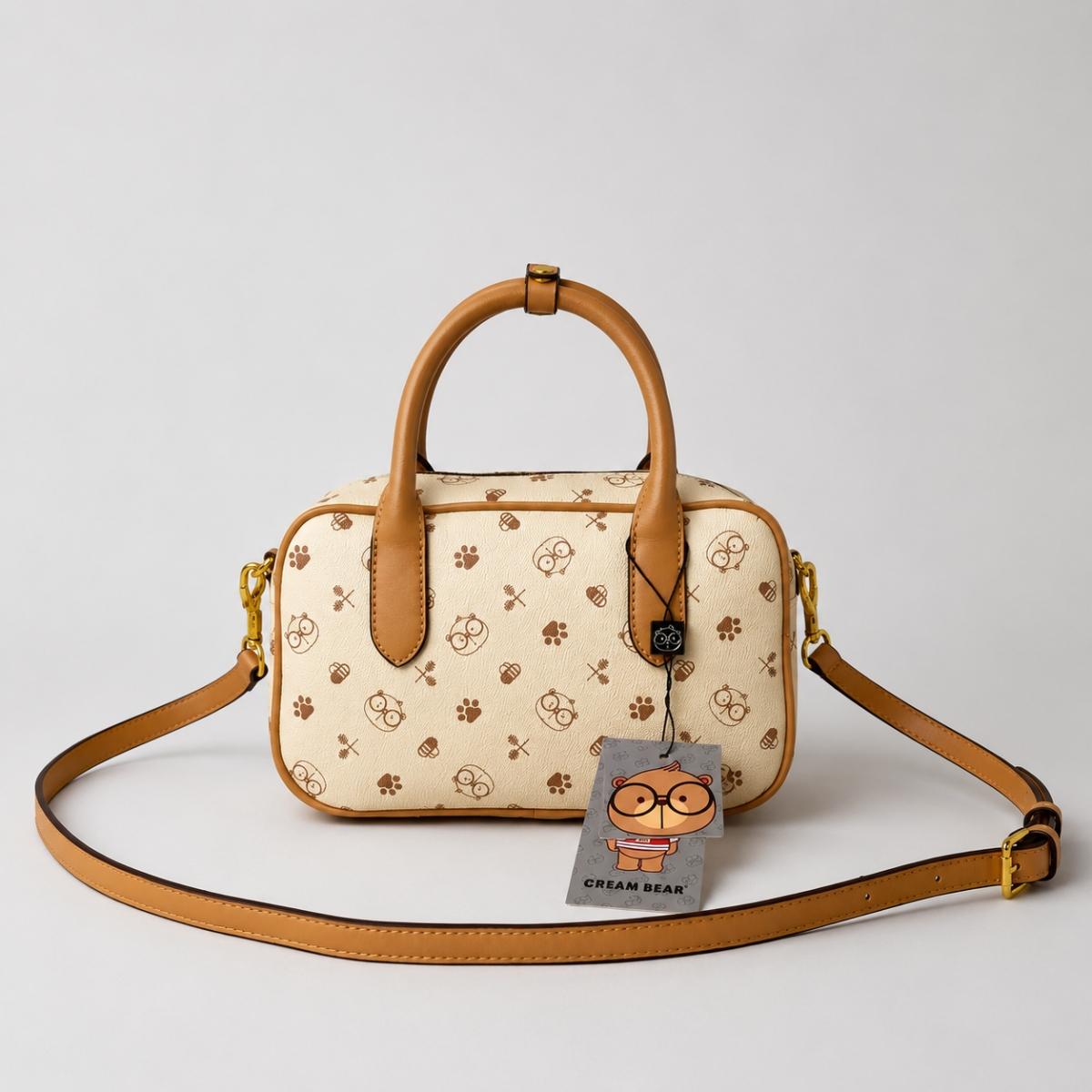 Cream Bear morral crossbody