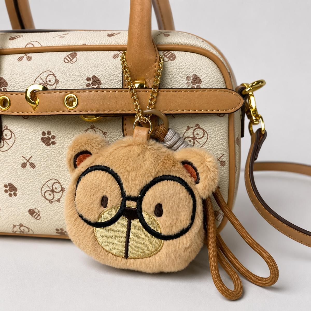 Cream Bear morral crossbody