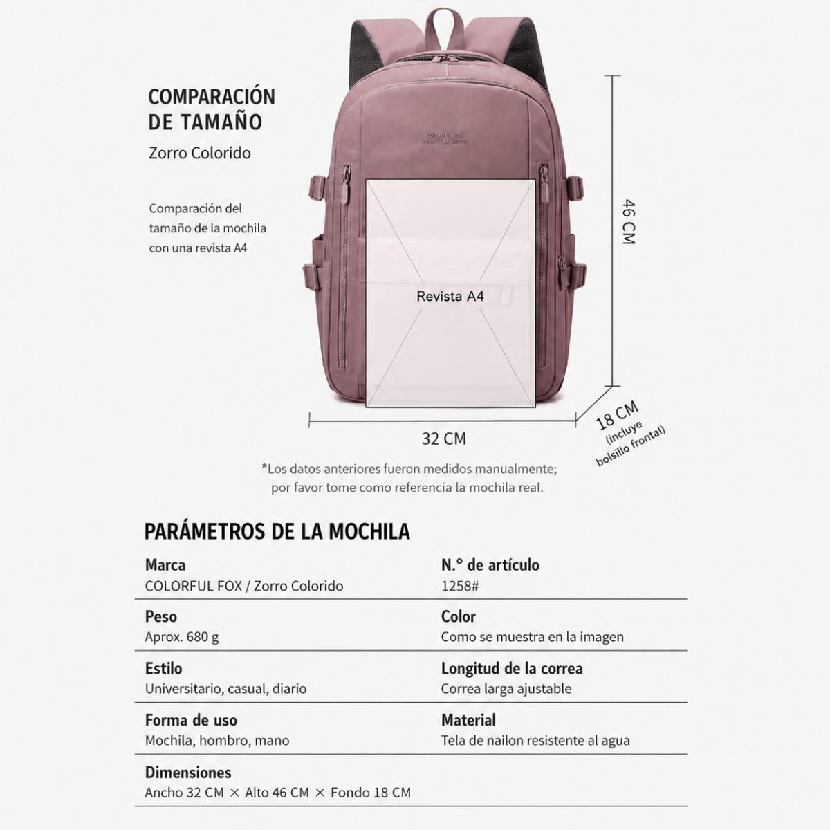 Mochila urbana Colorful Atlas