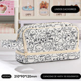 Cartuchera 2 niveles de gran capacidad con diseño capibara