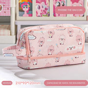 Cartuchera 2 niveles de gran capacidad con diseño capibara