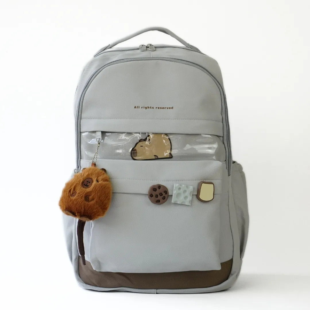 Mochila escolar Mar con bolsillo transparente