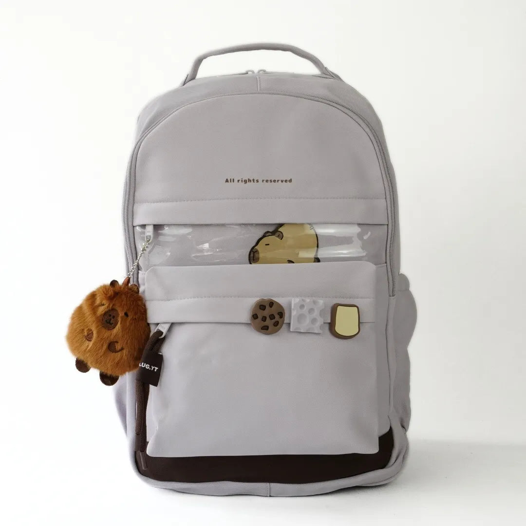 Mochila escolar Mar con bolsillo transparente