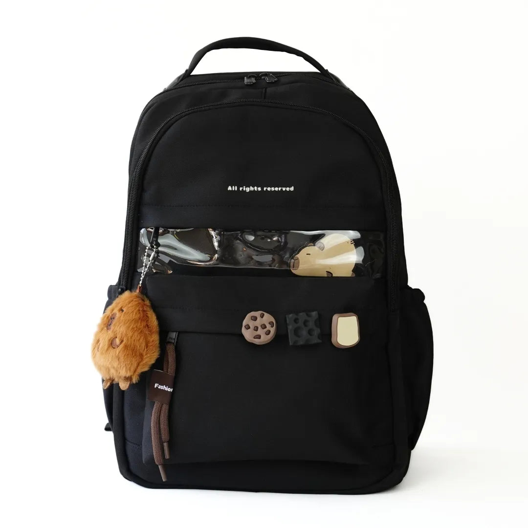 Mochila escolar Mar con bolsillo transparente