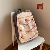 Mochila Fashion Urbana Impermeable con Llavero Pompón y Compartimento para Laptop