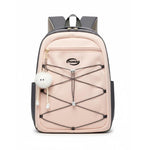 Mochila Fashion Urbana Impermeable con Llavero Pompón y Compartimento para Laptop