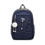 Mochila Fashion Urbana Impermeable con Llavero Pompón y Compartimento para Laptop