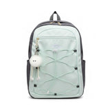 Mochila Fashion Urbana Impermeable con Llavero Pompón y Compartimento para Laptop