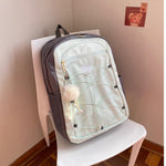 Mochila Fashion Urbana Impermeable con Llavero Pompón y Compartimento para Laptop