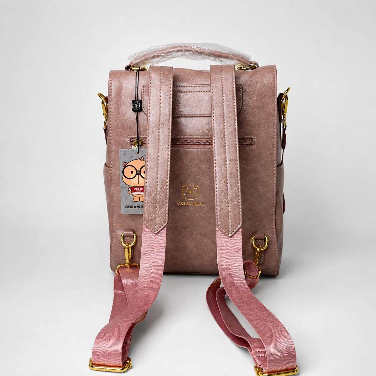 Cream Bear mochila morral rosa