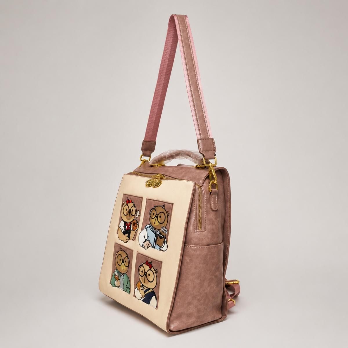 Cream Bear mochila morral rosa
