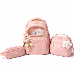 juego de mochila, cartucherea y lonchera escolar para el colegio o escuela