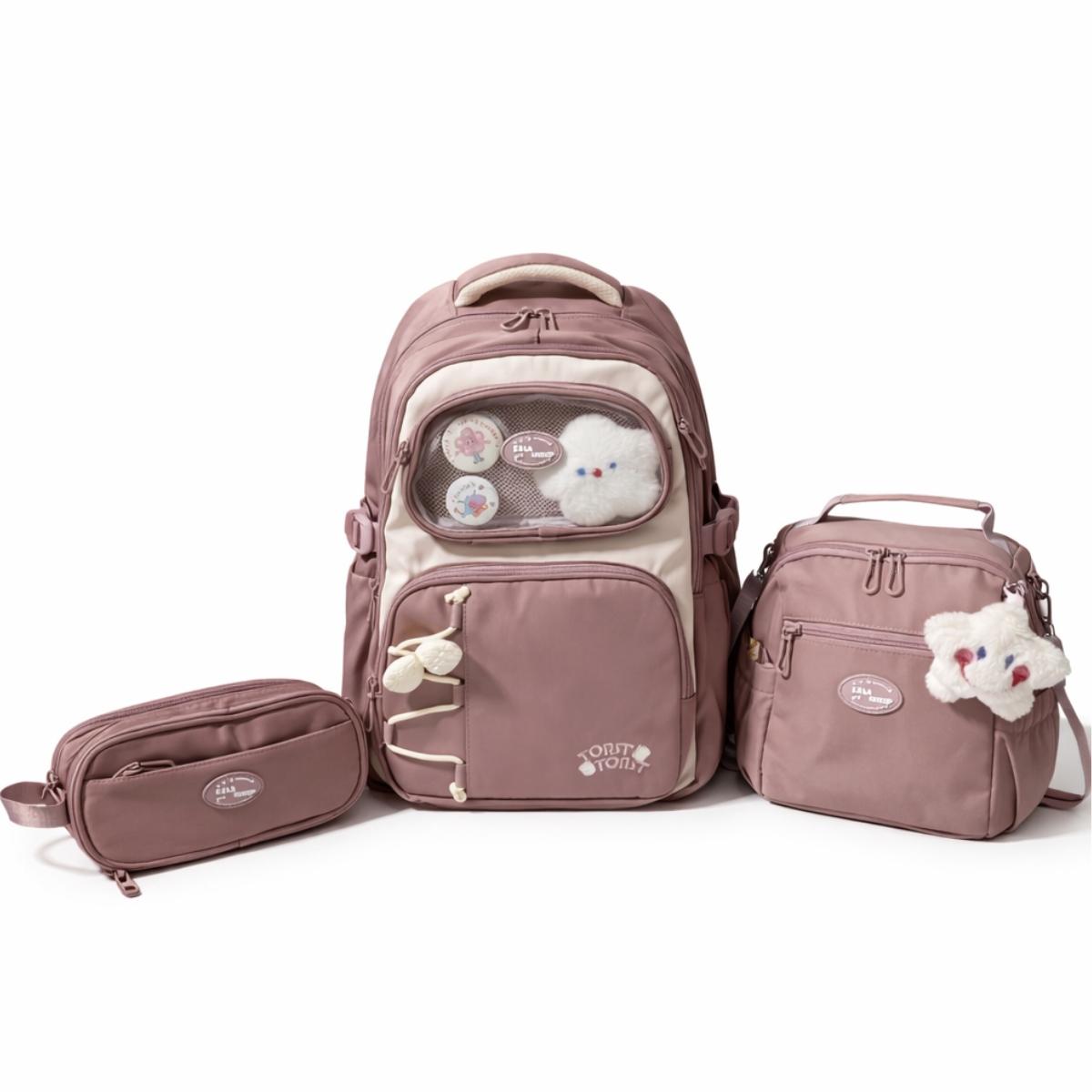juego de mochila, cartucherea y lonchera escolar para el colegio o escuela