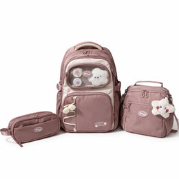 juego de mochila, cartucherea y lonchera escolar para el colegio o escuela