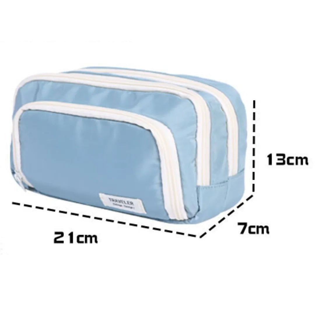 Cartuchera Traveler estuche con múltiples cierres y gran capacidad