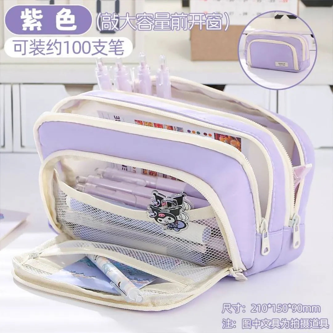 Cartuchera Traveler estuche con múltiples cierres y gran capacidad