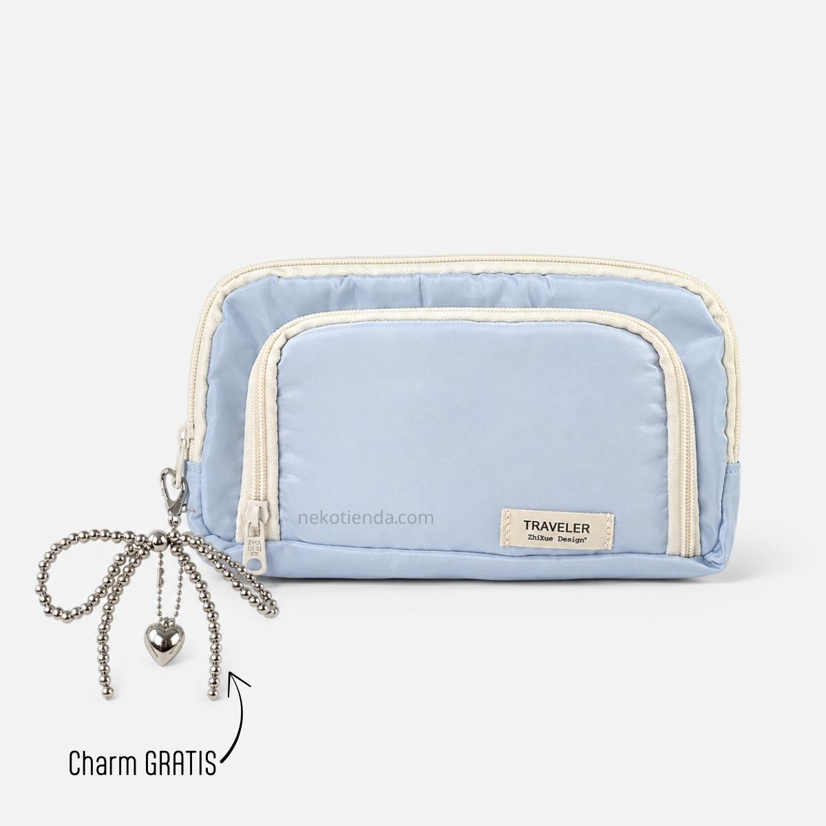 Cartuchera Traveler estuche con múltiples cierres y gran capacidad
