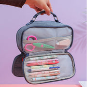 Estuche cartuchera portalápices doble cierre con asa