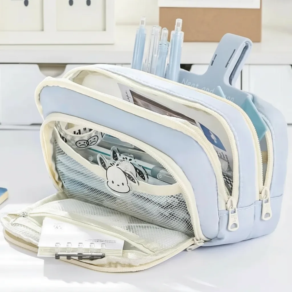 Cartuchera Traveler estuche con múltiples cierres y gran capacidad