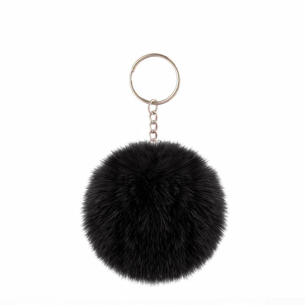 Llavero pom pom negro