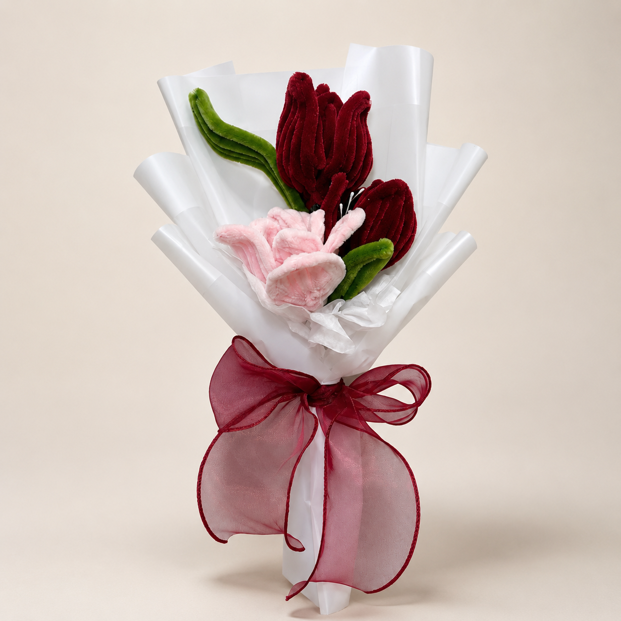 Ramo de flores eternas con limpiapipas