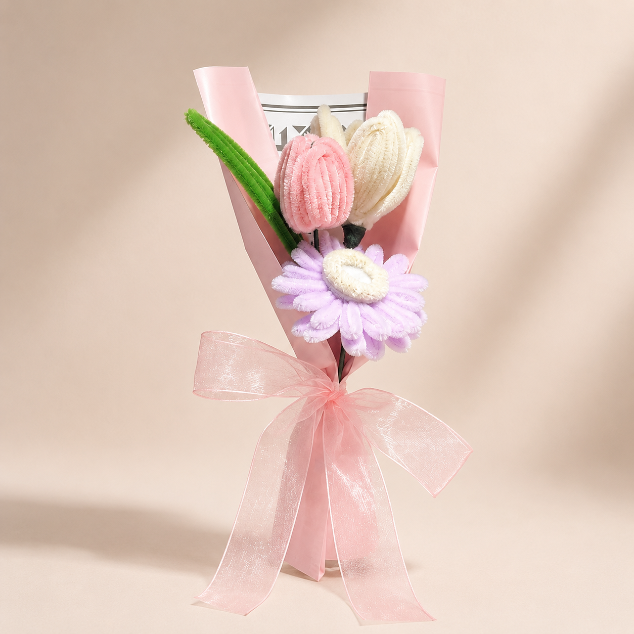 Ramo de flores eternas con limpiapipas