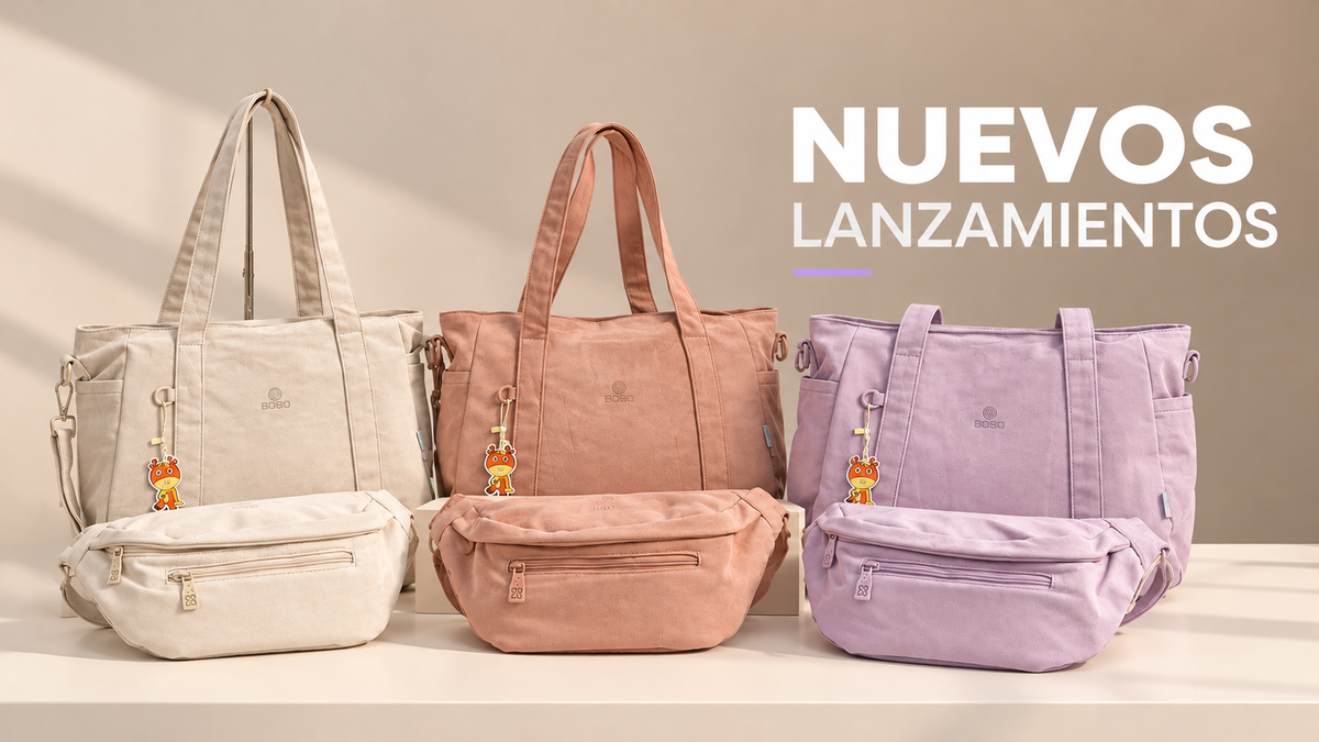 Nuevos lanzamientos Bobo: bolsos y riñoneras en tonos crema, durazno y lila