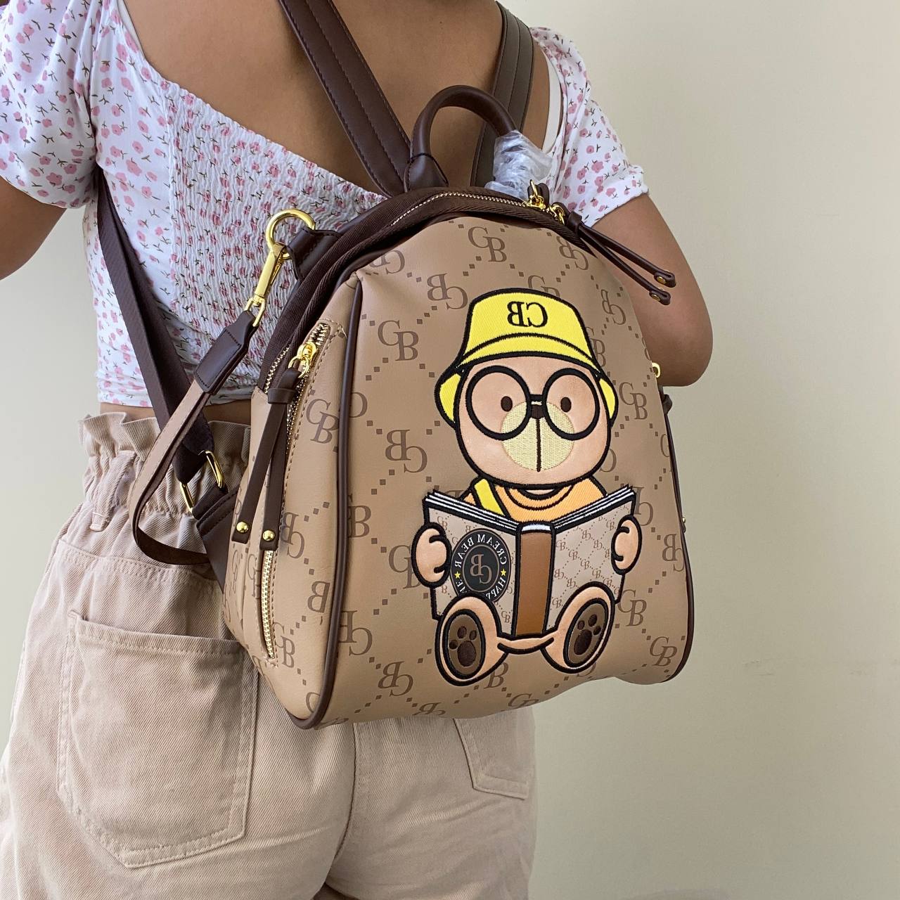 Mochila Cream Bear original marrón